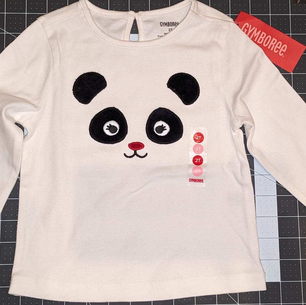 BNWT Gymboree Panda T-shirt, Girls size 2T.  100% cotton